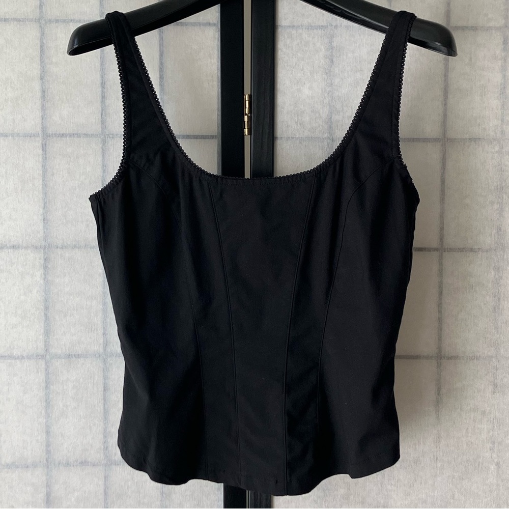 Divided by H&M Camisole Corset Top Black Adjustable Straps Back Zipper Size 6